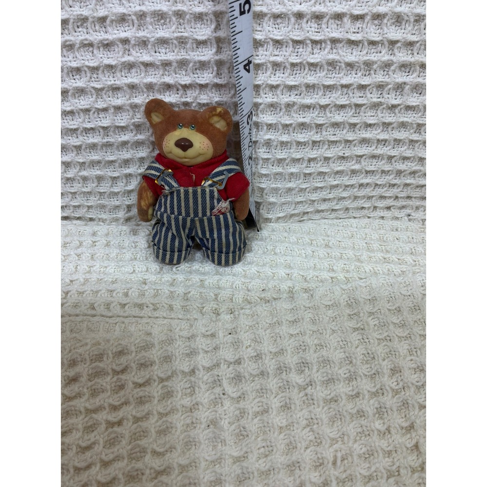 Furskins Bubba Doll Vtg Cabbage Patch 3.5in Brown Flocked Striped Overalls